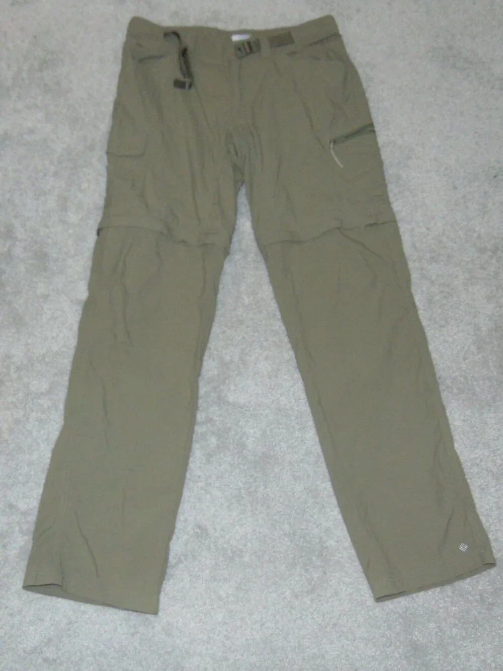 Columbia Silver Ridge II Convertible Men Pant 32X34 Green Omni-Wick